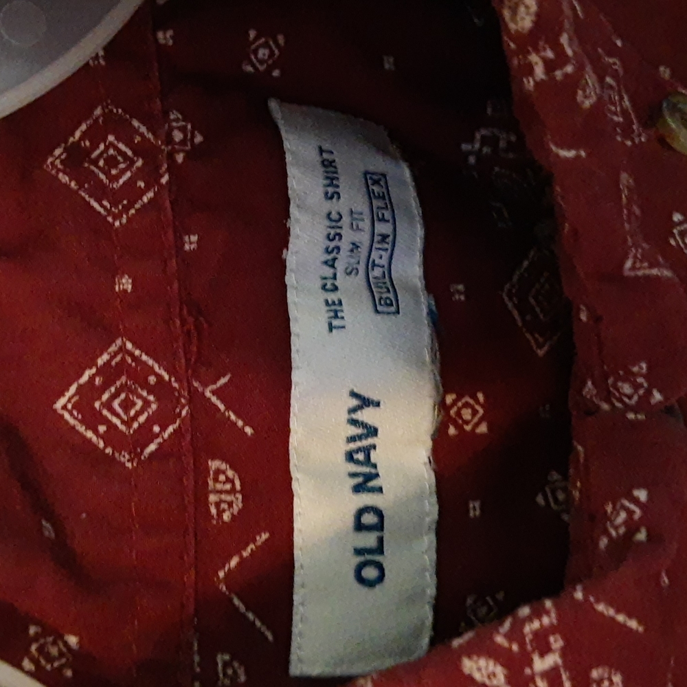 Old Navy Button Down Classic Shirt Slim Fit Men’s Small 34-36 - Picture 3 of 7